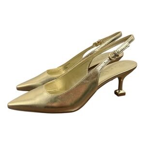 Katy Perry The Oceanview Slingback Heels Softy Nappa Gold Champagne 12 NIB